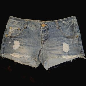 Freestyle Revolution Blue Jean Shorts Distressed Cut-Off